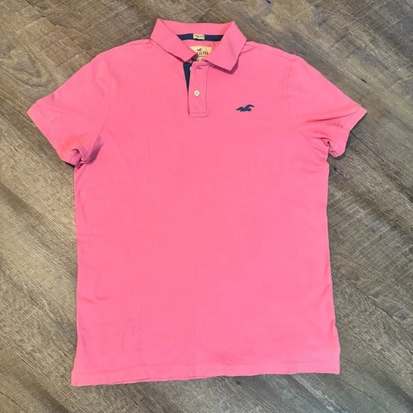 Hollister Men’s Epic Flex Stretch Polo Shirt XL Pink Short Sleeve Casual - Picture 1 of 6